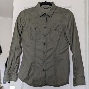 Eddie Bauer Olive Green Button Down Shirt